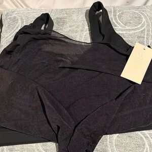 Popflex black sports bra with sleeves NWT